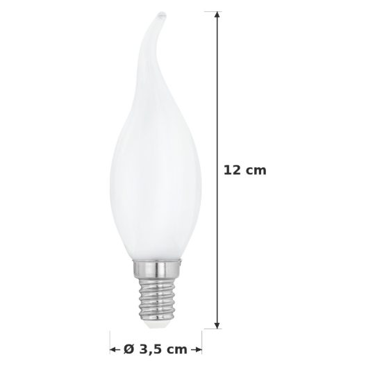 Eglo lampadina led e14 4w 2700k a candela opalina h12cm confezione da 8 pezzi