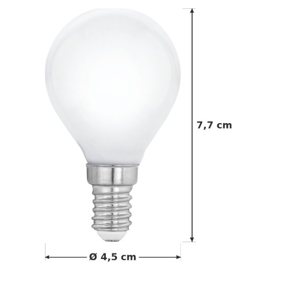 Eglo lampadina led e14 4,5w 2700k a sfera opalina dimmerabile confezione da 8 pezzi