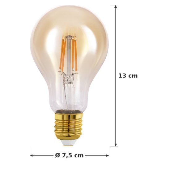 Eglo lampadina led e27 4w 2200k a goccia ambrata a filamento confezione da 8 pezzi