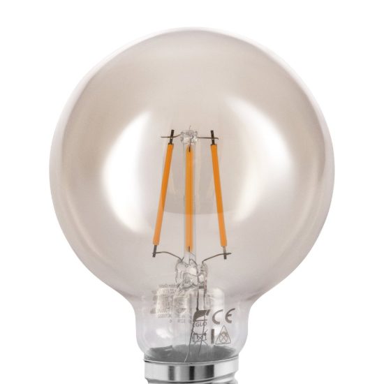 Eglo lampadina led e27 4w 2200k a globo ambrata 8cm a filamento confezione da 4 pezzi