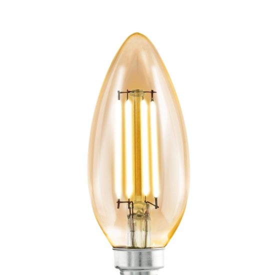 Eglo lampadina led e14 4w 2200k a candela ambrata h9,8cm a filamento confezione da 8 pezzi