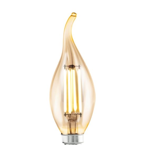 Eglo lampadina led e14 4w 2200k a candela ambrata h12cm a filamento confezione da 8 pezzi