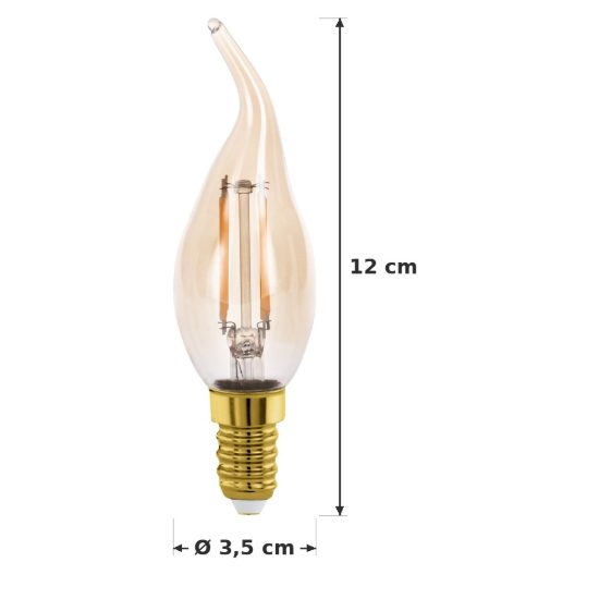 Eglo lampadina led e14 4w 2200k a candela ambrata h12cm a filamento confezione da 8 pezzi