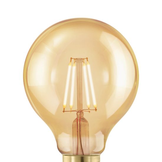 Eglo lampadina led e27 4w 1700k a globo ambrata 8cm a filamento dimmerabile confezione da 4 pezzi