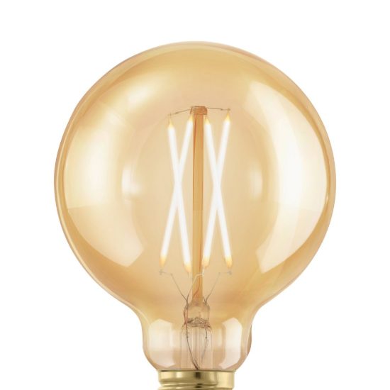 Eglo lampadina led e27 4w 1700k a globo ambrata 9,5cm a filamento dimmerabile confezione da 4 pezzi