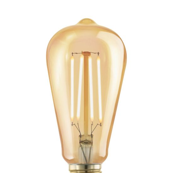 Eglo lampadina led e27 4w 1700k a oliva ambrata 6,4cm a filamento dimmerabile confezione da 8 pezzi