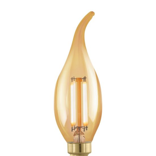 Eglo lampadina led e14 4w 1700k a candela ambrata h12cm a filamento dimmerabile confezione da 8 pezzi