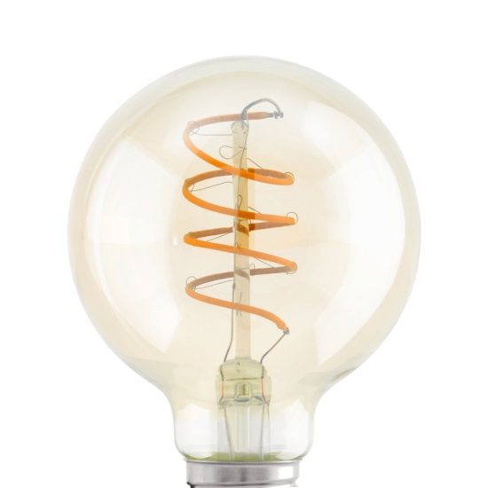 Eglo lampadina led e27 4w 2200k a globo ambrata 8cm con filamento a spirale confezione da 4 pezzi