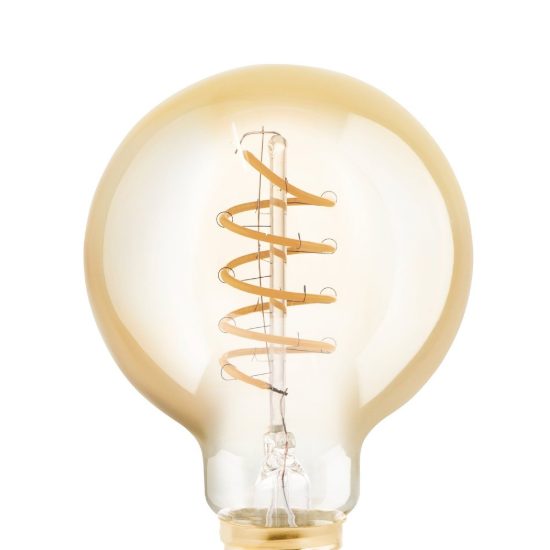 Eglo lampadina led e27 4w 2000k a globo ambrata 8cm con filamento a spirale dimmerabile confezione da 4 pezzi