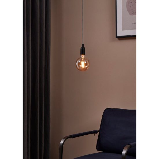 Eglo lampadina led e27 4w 2000k a globo ambrata 12,5cm con filamento a spirale dimmerabile confezione da 4 pezzi