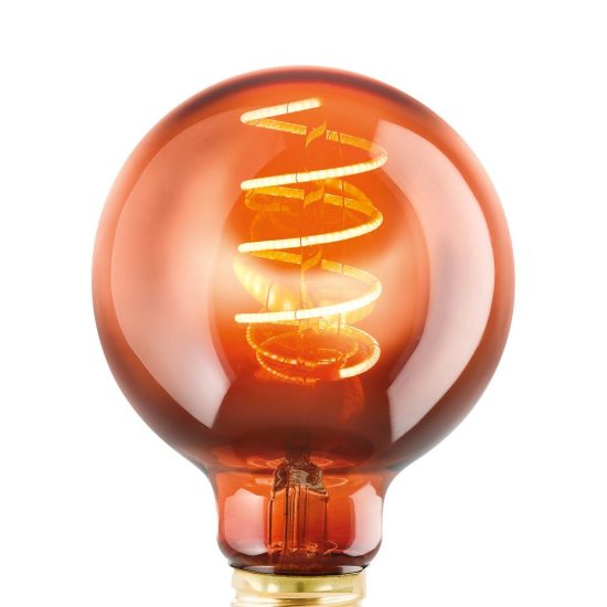 Eglo lampadina led e27 4w 2000k a globo color rame 8cm con filamento a spirale dimmerabile confezione da 4 pezzi