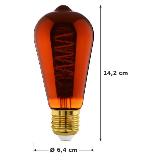 Eglo lampadina led e27 4w 2000k a oliva color rame 6,4cm con filamento a spirale dimmerabile confezione da 8 pezzi