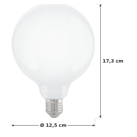 Eglo lampadina led e27 7,5w 2700k a globo opalina 12,5cm dimmerabile confezione da 4 pezzi