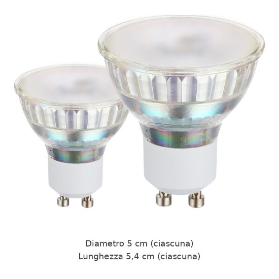 Eglo lampadine led gu10 2,9w 3000k a riflettore satinate 16 pezzi in 8 confezioni da 2