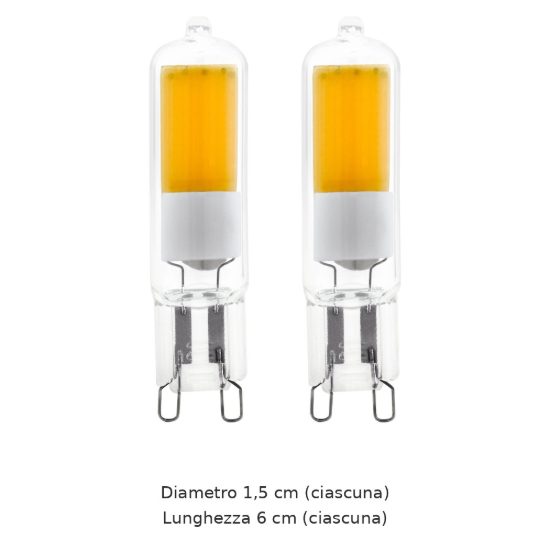 Eglo lampadine led g9 2w 3000k trasparenti 16 pezzi in 8 confezioni da 2