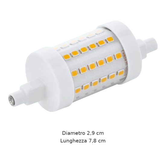 Eglo lampadina led r7s 8w 2700k 7,8cm trasparente dimmerabile confezione da 8 pezzi