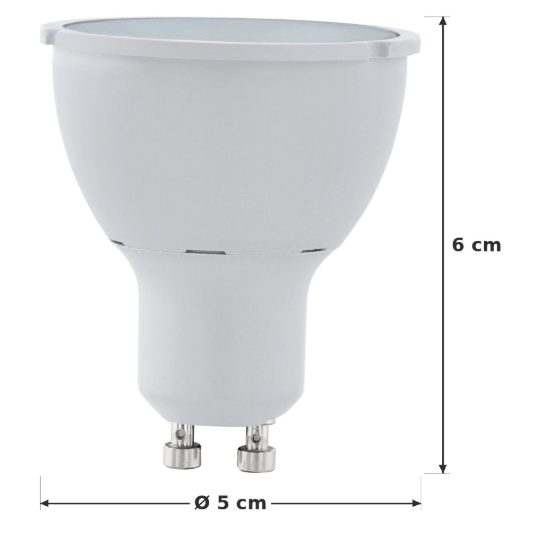 Eglo lampadina led gu10 3,4w 3000k a riflettore trasparente step dimming confezione da 8 pezzi