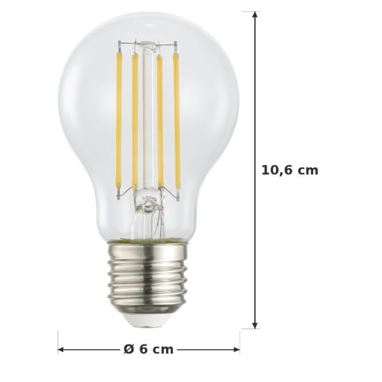 Eglo lampadina led e27 7,3w 2700k a goccia trasparente step dimming confezione da 8 pezzi
