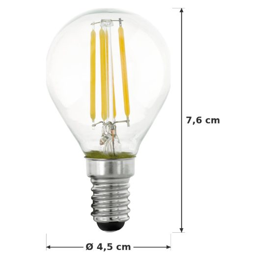 Eglo lampadina led e14 4,5w 2700k a sfera trasparente step dimming confezione da 8 pezzi