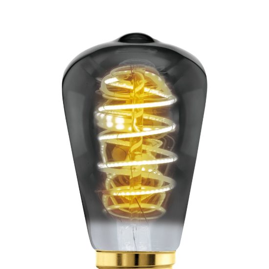 Eglo lampadina led e27 4w 2000k a oliva nera trasparente 4,8cm con filamento a spirale dimmerabile confezione da 8 pezzi