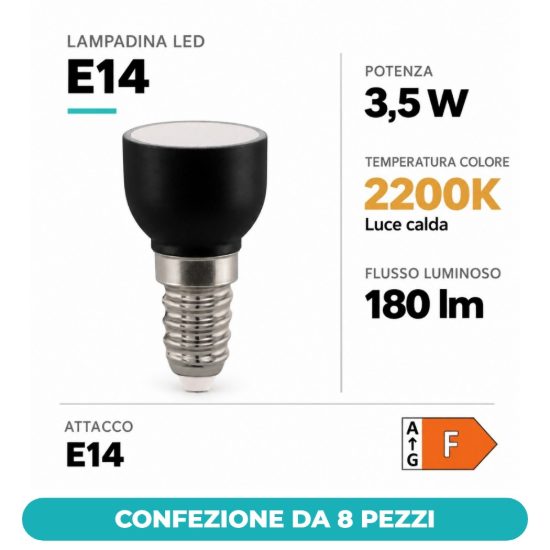 Eglo lampadina led e14 3,5w 2200k bianca step dimming confezione da 8 pezzi