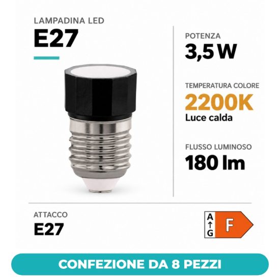 Eglo lampadina led e27 3,5w 2200k bianca step dimming confezione da 8 pezzi