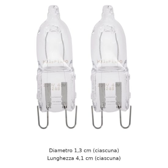 Eglo lampadine alogene g9 40w 2700k trasparenti 50 pezzi in 25 confezioni da 2