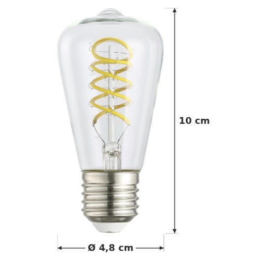 Eglo lampadina led e27 7,3w 2700k a oliva trasparente 4,8cm con filamento a spirale confezione da 8 pezzi