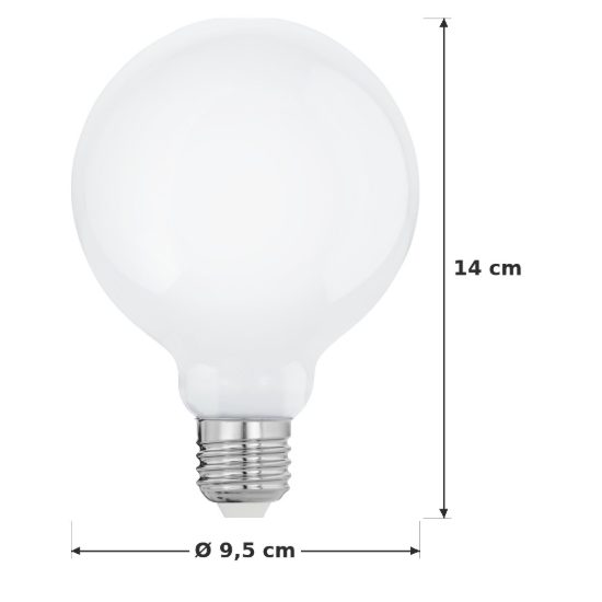Eglo lampadina led e27 7,2w 2700k a globo opalina dimmerabile confezione da 4 pezzi