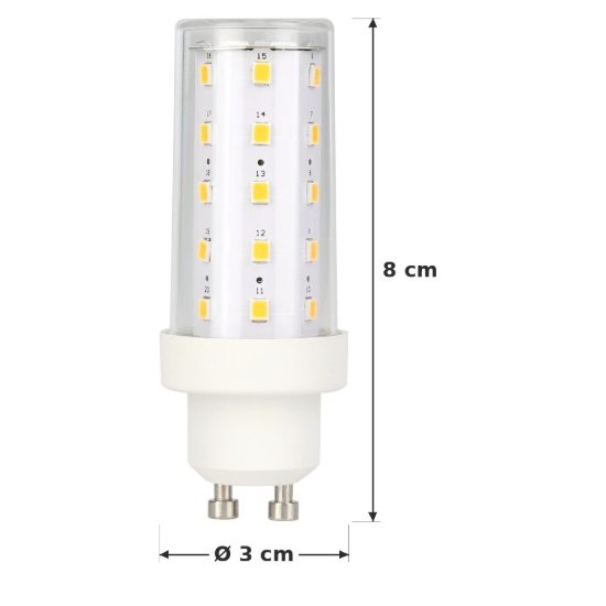 Eglo lampadina led gu10 4,5w 2700k tubolare trasparente confezione da 8 pezzi