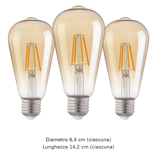 Eglo lampadine led e27 4w 2200k a oliva ambrate 30 pezzi in 10 confezioni da 3