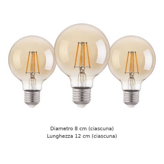 Eglo lampadine led e27 4w 2200k a globo ambrate 30 pezzi in 10 confezioni da 3