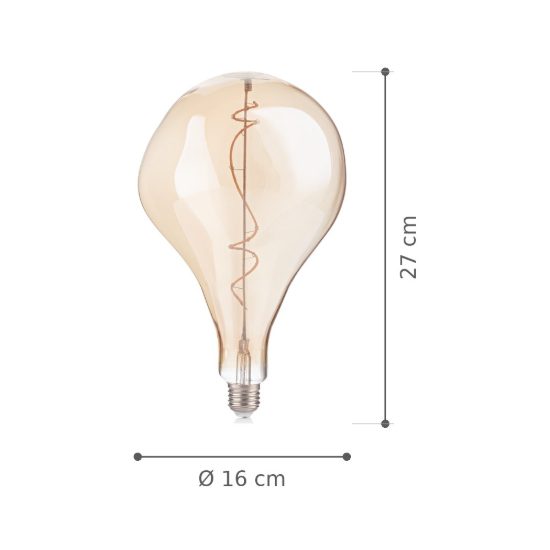 Ideal lux lampadina led e27 decorativa crash 4w 2200k ambra