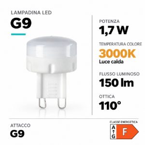 Ideal lux lampadina led g9 a capsula 1,7w 3000k bianca