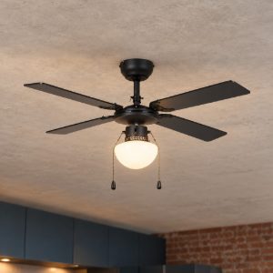 Eglo fortaleza ventilatore da soffitto con luce 106,6cm nero fino a 20 mq