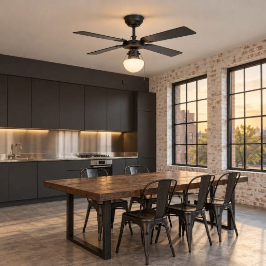 Eglo fortaleza ventilatore da soffitto con luce 106,6cm nero fino a 20 mq