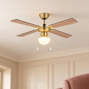 Eglo fortaleza ventilatore da soffitto con luce 106,6cm brunito fino a 20 mq
