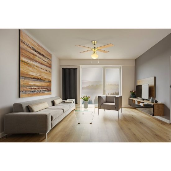 Eglo fortaleza ventilatore da soffitto con luce 106,6cm brunito fino a 20 mq
