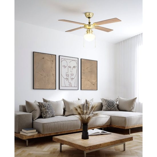 Eglo fortaleza ventilatore da soffitto con luce 106,6cm brunito fino a 20 mq
