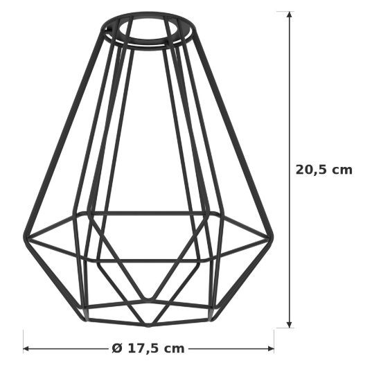 Eglo capoliveri e paralume a gabbia geometrica in acciaio 17,5cm nero confezione da 12 pezzi