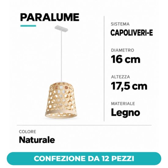 Eglo capoliveri e paralume in legno intrecciato 16cm naturale confezione da 12 pezzi
