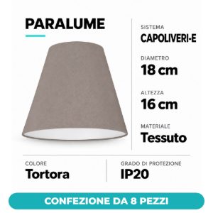 Eglo capoliveri e paralume conico in tessuto 18cm tortora confezione da 8 pezzi