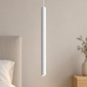 Ideal lux look lampada a sospensione cilindrica led 3,5w 3000k 25cm per cucina bianca