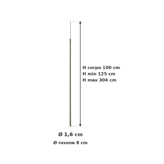Ideal lux look lampada a sospensione cilindrica led 3,5w 3000k 100cm per cucina ottone