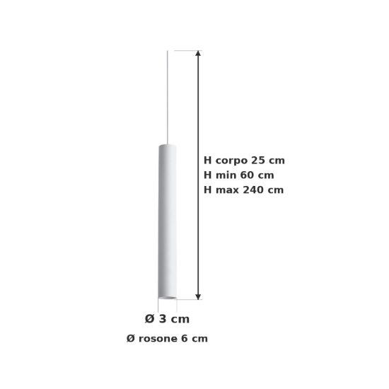 Ideal lux look lampada a sospensione cilindrica led 11,5w 3000k 25cm per cucina bianca