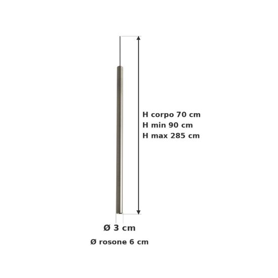 Ideal lux look lampada a sospensione cilindrica led 11,5w 3000k 70cm per cucina ottone