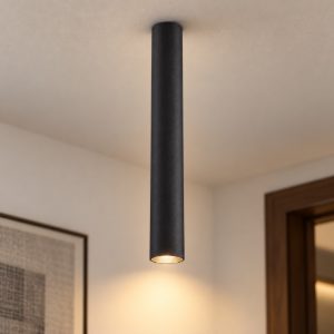 Ideal lux look faretto da soffitto cilindrico led 5w 3000k 20cm per ingresso nero