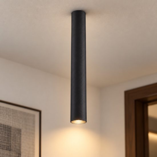 Ideal lux look faretto da soffitto cilindrico led 5w 3000k 20cm per ingresso nero
