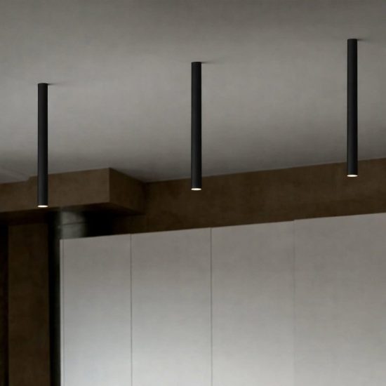 Ideal lux look faretto da soffitto cilindrico led 5w 3000k 20cm per ingresso nero