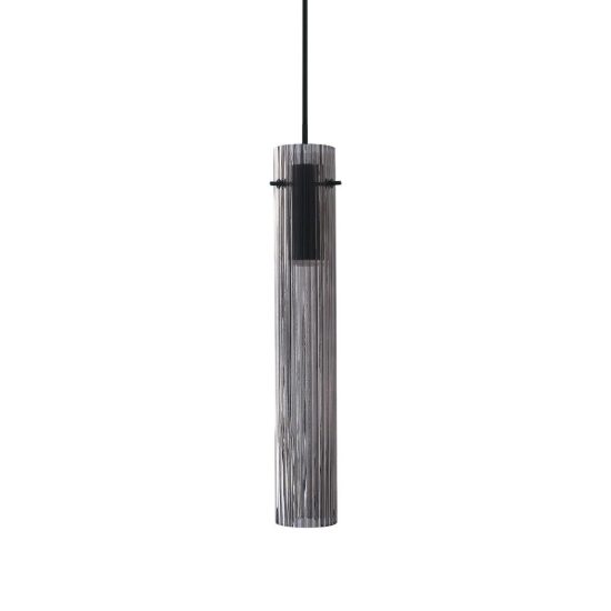 Ideal lux flam lampada a sospensione led 10w 3000k per cucina contemporanea fumè rigata